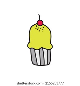 cupckes doodles food element decoration. streetfood