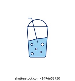 cupcolor line icon for drink