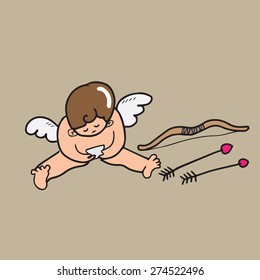 Cupid addicted to mobile phone