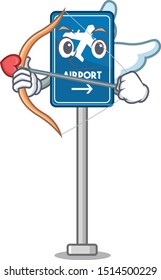 Cupid airport sign isolated with the mascot