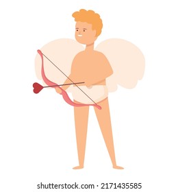 Cupid amour icon cartoon vector. Love day. Cute angel