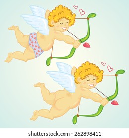 Cupid, amour illustration with arrows 2 type