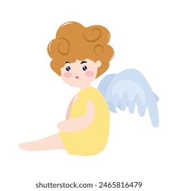 cupid angel with blank banner design