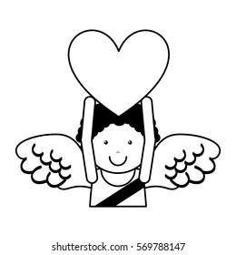 cupid angel character icon vector illustration design