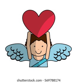 cupid angel character icon vector illustration design