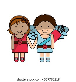 cupid angel character icon vector illustration design