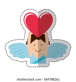 cupid angel character icon vector illustration design