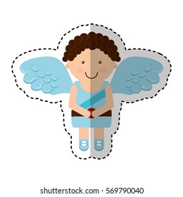 cupid angel character icon vector illustration design
