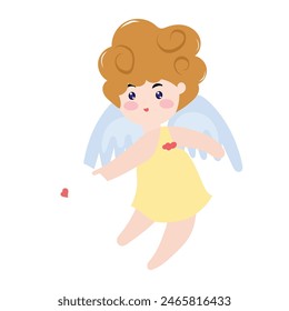 cupid angel dancing isolated on white background