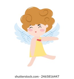 cupid angel dancing isolated on white background