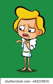 Cupid angel is disgusted