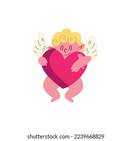 cupid angel with heart character
