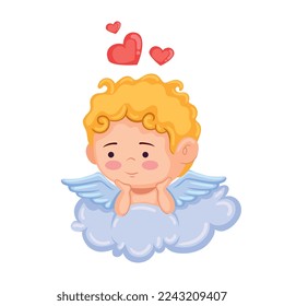 cupid angel with hearts character