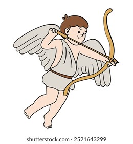 Cupid angel illustration hand drawn illustration vector