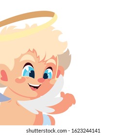 cupid angel on white background , card valentines day vector illustration design