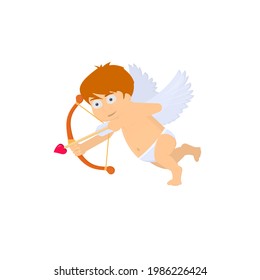 Cupid. Angel with wings, vector illustration