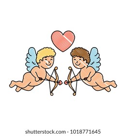 cupid angels with heart