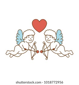 cupid angels with heart