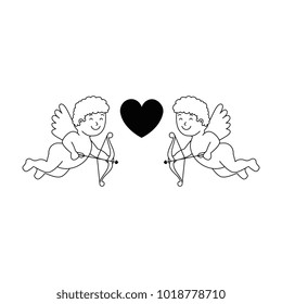 cupid angels with heart
