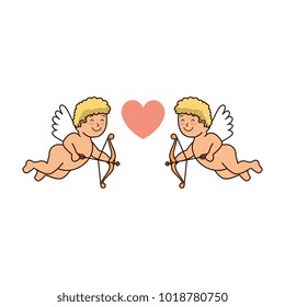 cupid angels with heart