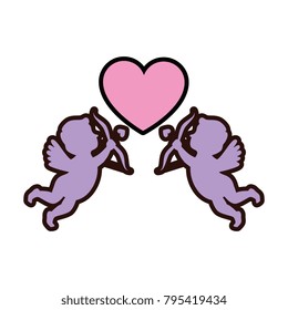 cupid angels with heart
