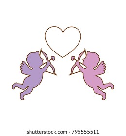 cupid angels with heart