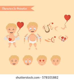 Cupid angels icons set 