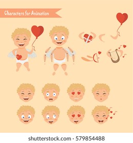 Cupid angels icons set 