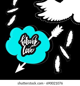 Cupid angels. Silhouette of Cupid. Valentines day.
