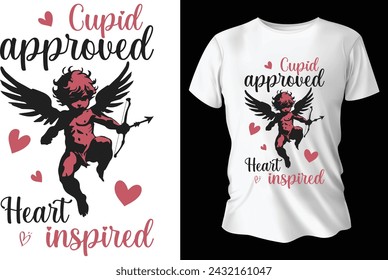 Cupid Approved Heart Inspired T shirt Design for Valentine's Day