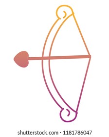 Cupid arch and arrow rainbow lines