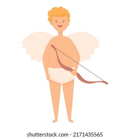 Cupid arrow bow icon cartoon vector. Valentine day. Kid angel