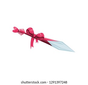 cupid arrow with bow isolated icon