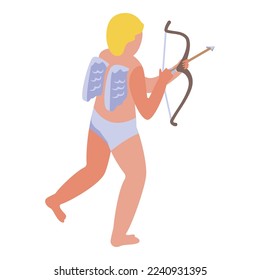 Cupid arrow icon isometric vector. Love angel. Cute Amour