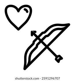 Cupid arrow icon line style transparent