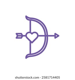 cupid arrow icon line vector illustration