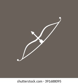 Cupid Arrow Icon on Dark Gray Color. Eps-10. 