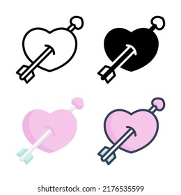 Cupid Arrow Icon Set Style Collection