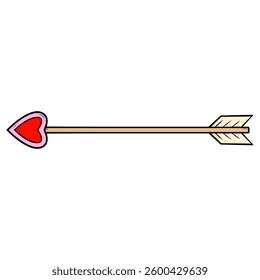 cupid arrow illustration hand drawn isolated vector