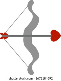 Cupid arrow, illustration, vector on white background.