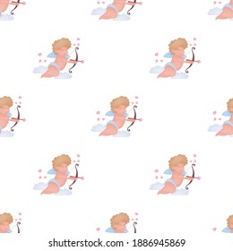Cupid mit Pfeil-Liebesmuster-Design für Print-Design und Hintergrund