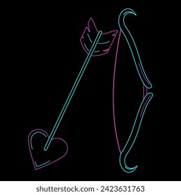 Cupid arrow outline, vice color 