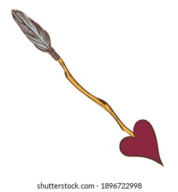Cupid-Pfeilsymbol. Vektorgrafik.
