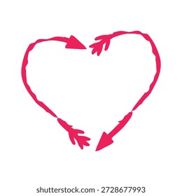 seta cupida forma de coração valentino