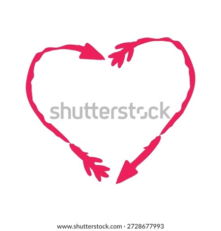 cupid arrow valentine heart shape