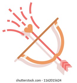A cupid arrow vector illustration in flat color design