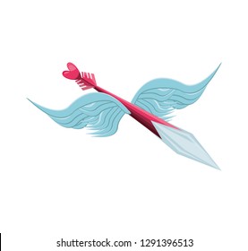 cupid arrow with wings isolated icon