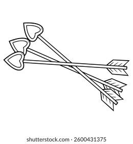 cupid arrows illustration hand drawn outline vector