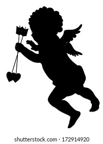 Cupid with arrows vector silhouette