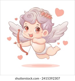 Cupid Baby Character Mascot Isolate Vector